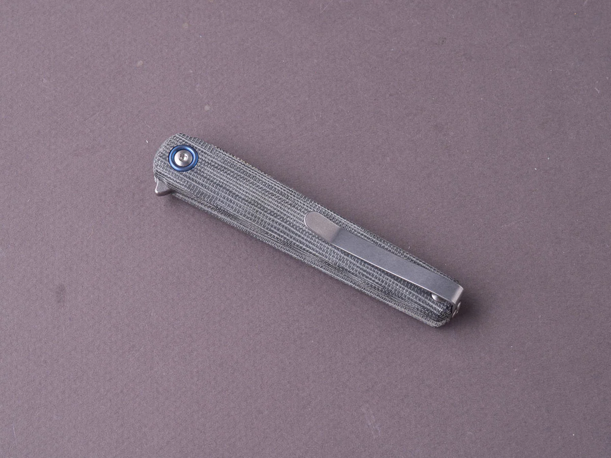 MKM - Folding Knife - Flame Light (Drop Point) - Liner Lock - M390 - 70mm - Black Canvas Micarta - Image 3