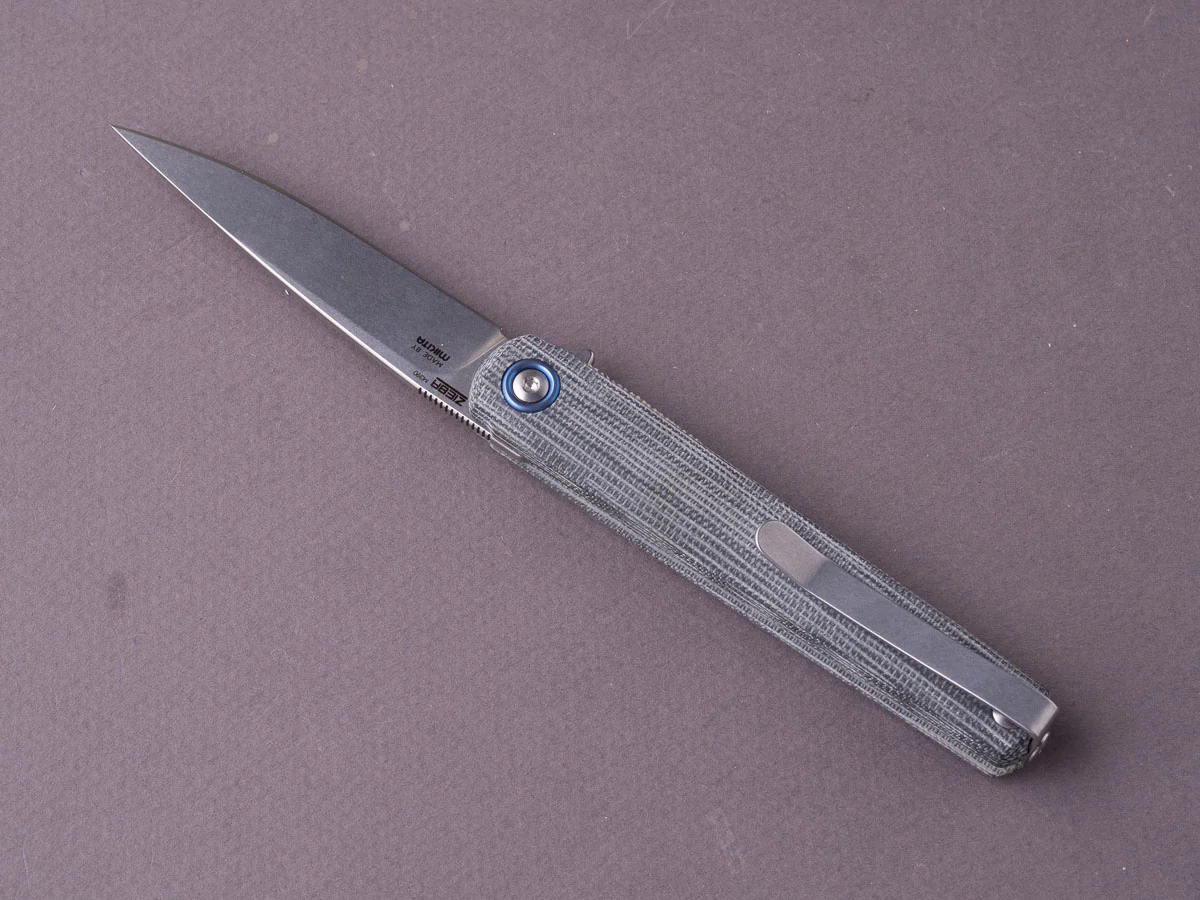 MKM - Folding Knife - Flame Light (Drop Point) - Liner Lock - M390 - 70mm - Black Canvas Micarta - Image 4