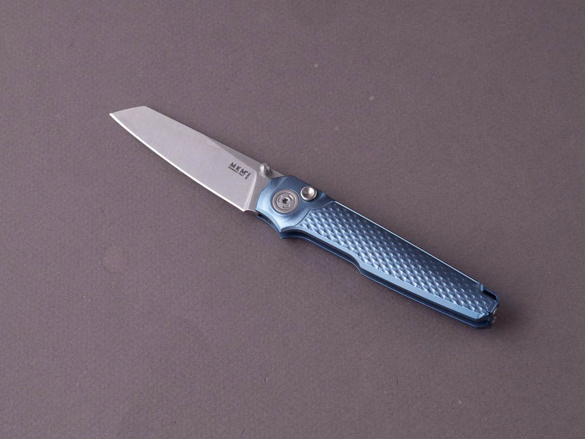 MKM - Folding Knife - Miura - M390 - 70mm - Button Lock - Blue Titanium - Image 3