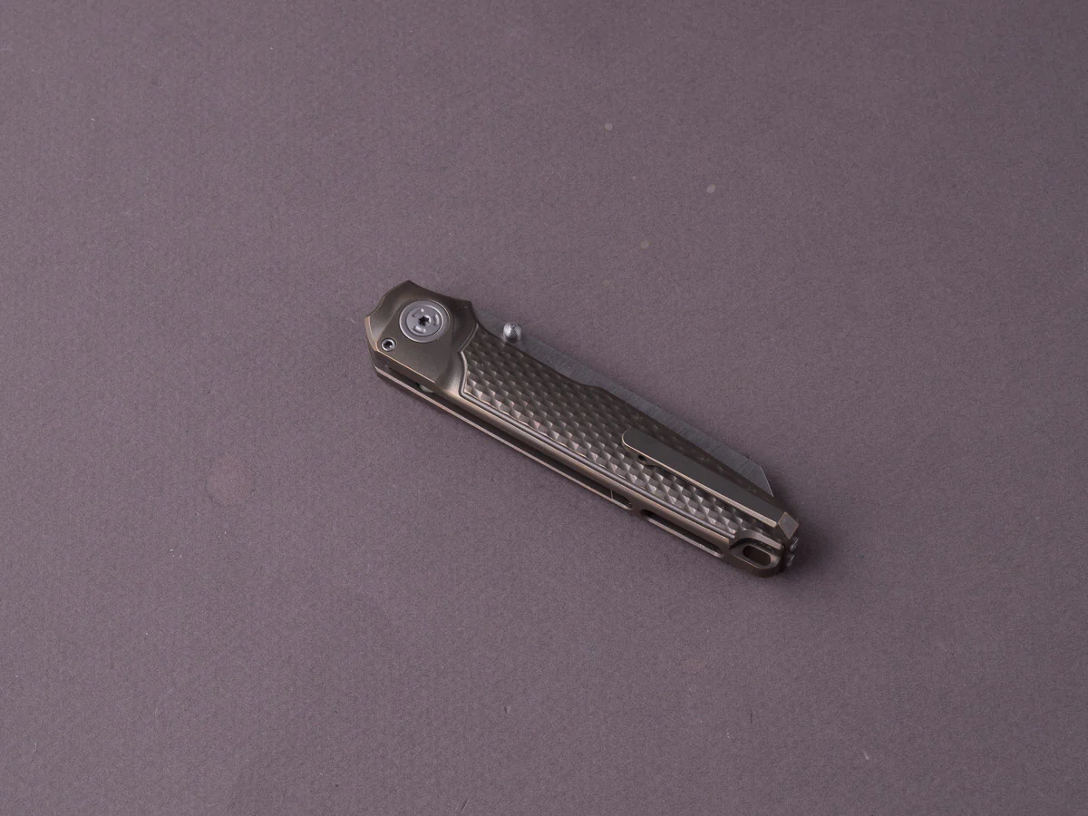 MKM - Folding Knife - Miura - M390 - 70mm - Button Lock - Bronze Titanium - Image 2