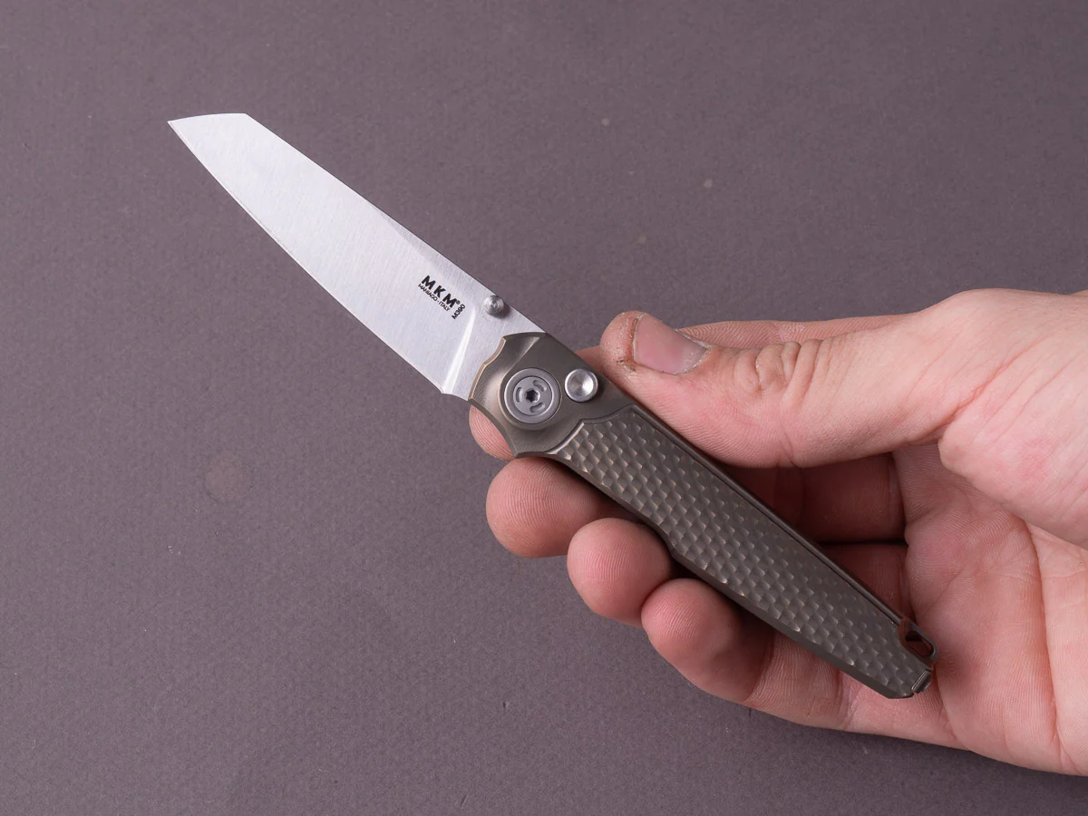 MKM - Folding Knife - Miura - M390 - 70mm - Button Lock - Bronze Titanium - Image 5