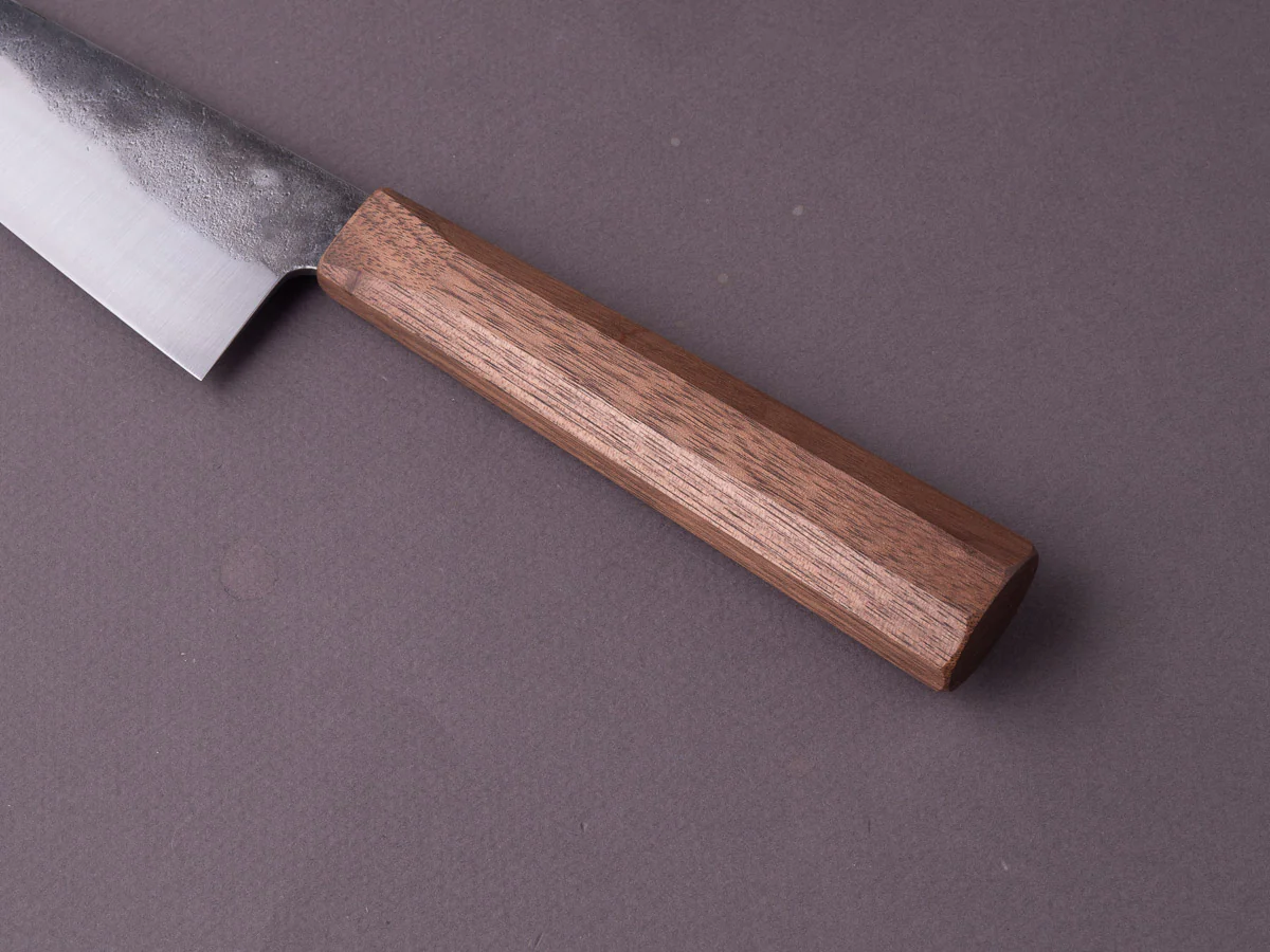 Soma - Standard Chef's Set - 80CRV2 Carbon - Kurouchi - 155mm Kiritsuke Gyuto - Walnut Handle - Image 5
