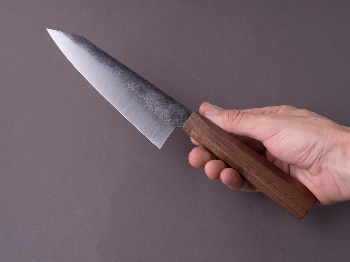 Soma - Standard Chef's Set - 80CRV2 Carbon - Kurouchi - 155mm Kiritsuke Gyuto - Walnut Handle - Image 6
