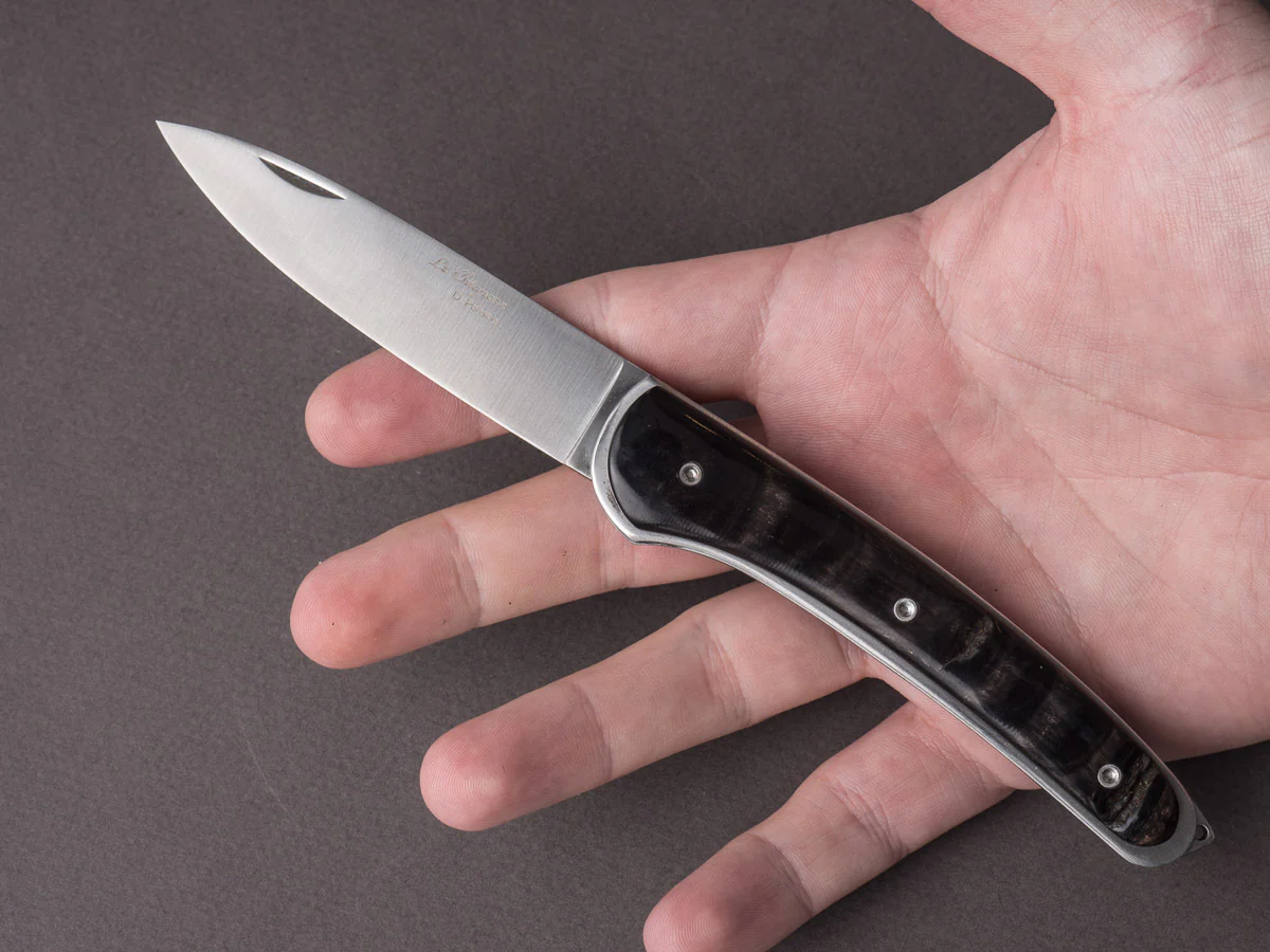 D. Ponson - Le Chignore - Folding Knife - Black Buffalo Bark - Image 5