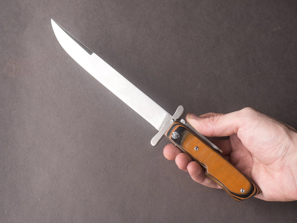 R. Chazeau - Folding Dagger - Le Thiers a la D'Estaing - Orange/Black G10 - Image 12