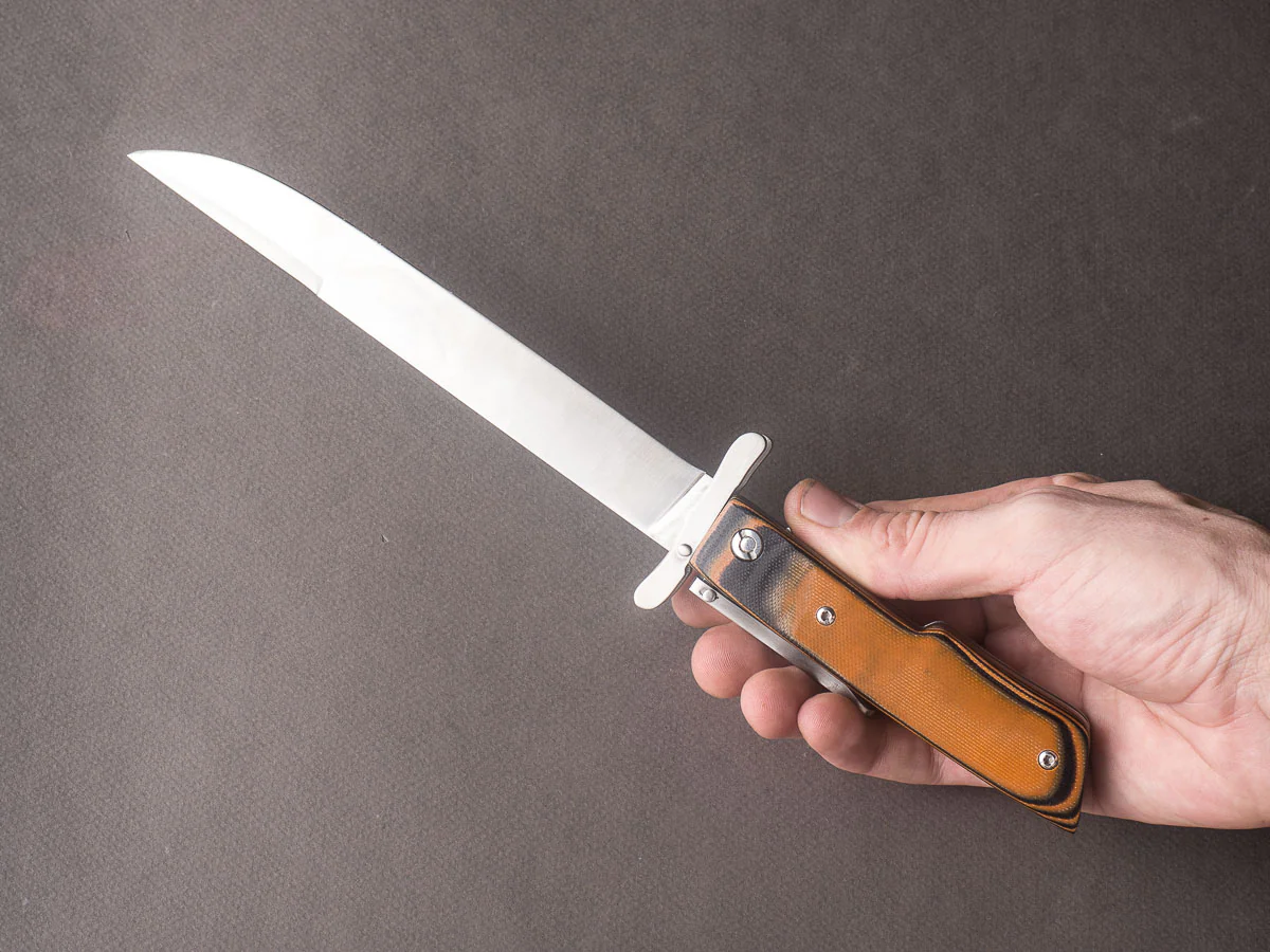 R. Chazeau - Folding Dagger - Le Thiers a la D'Estaing - Orange/Black G10 - Image 13