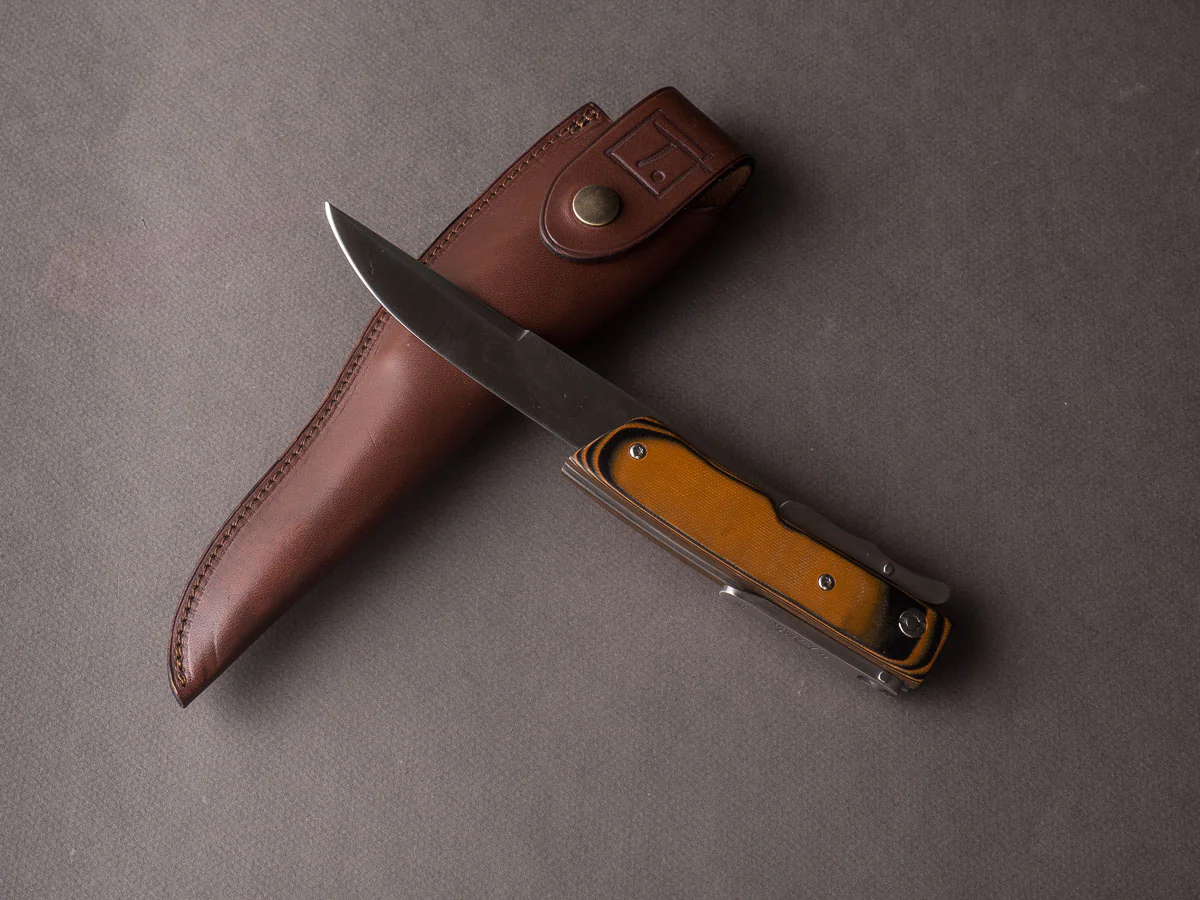 R. Chazeau - Folding Dagger - Le Thiers a la D'Estaing - Orange/Black G10 - Image 3