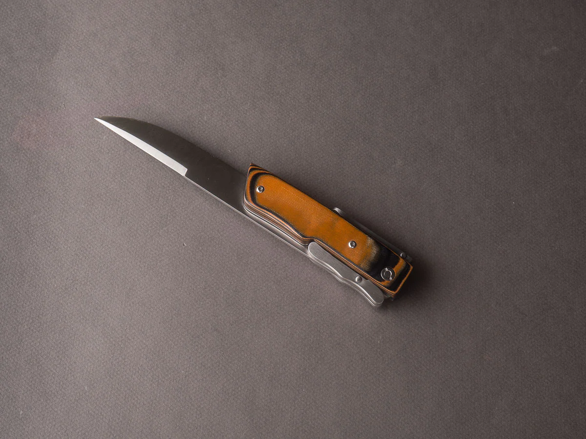 R. Chazeau - Folding Dagger - Le Thiers a la D'Estaing - Orange/Black G10 - Image 5