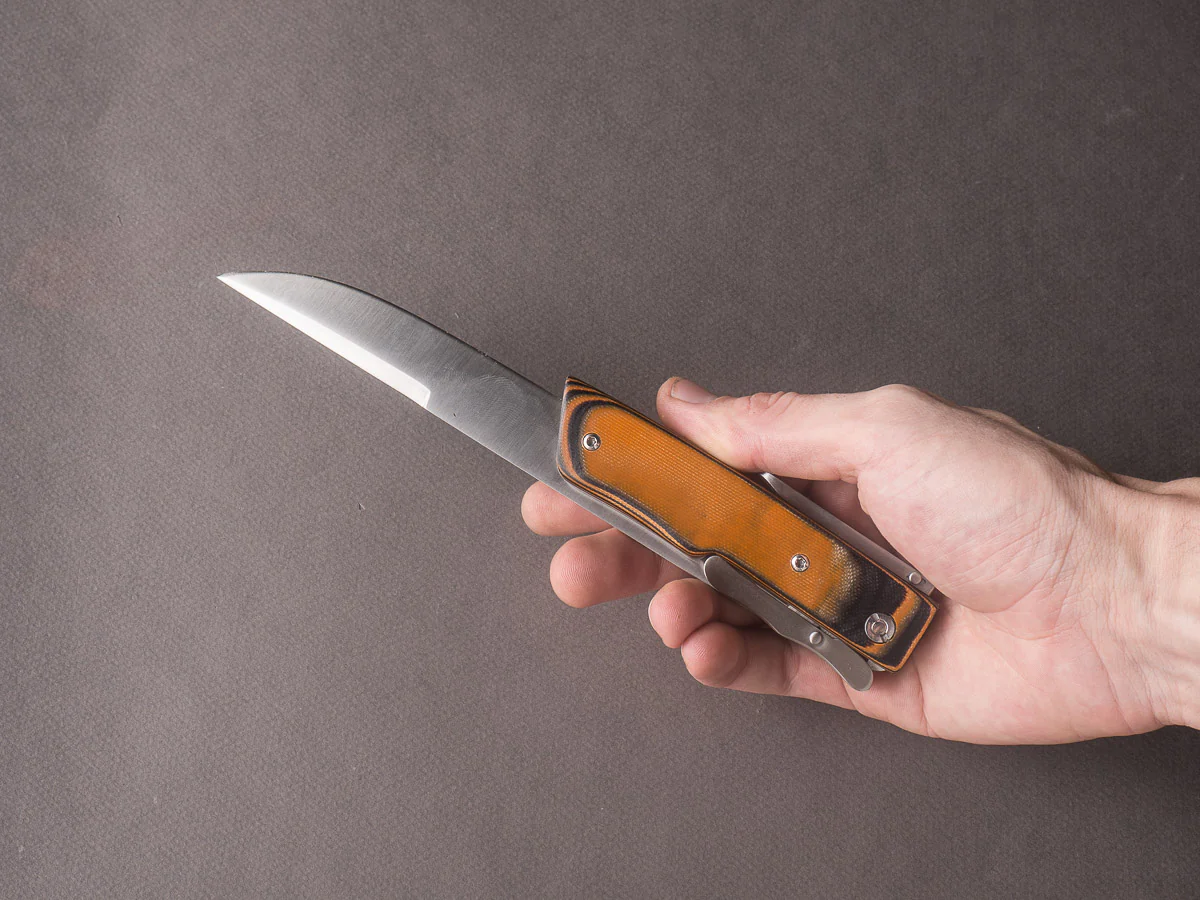 R. Chazeau - Folding Dagger - Le Thiers a la D'Estaing - Orange/Black G10 - Image 7