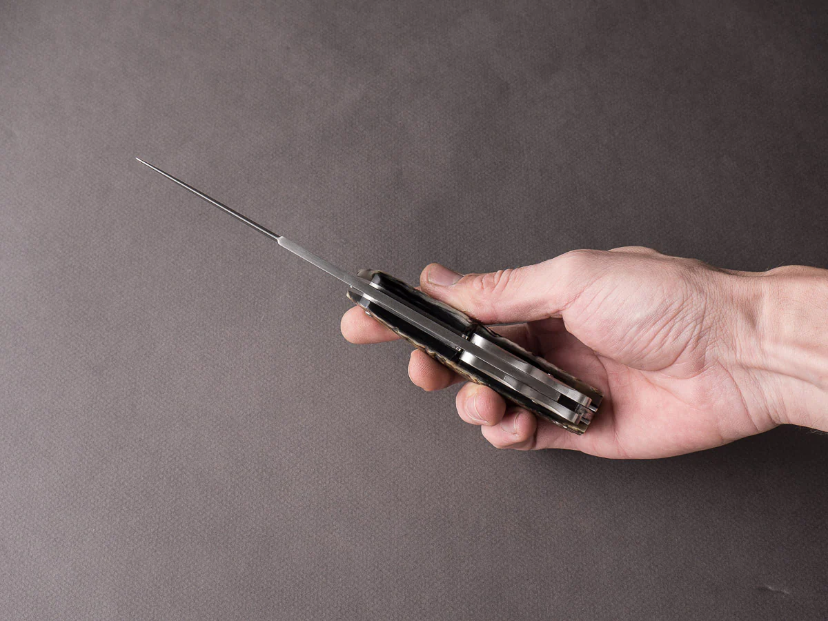 R. Chazeau - Folding Dagger - Le Thiers a la D'Estaing - Buffalo Horn - Image 4