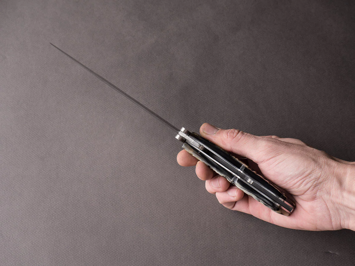R. Chazeau - Folding Dagger - Le Thiers a la D'Estaing - Buffalo Horn - Image 9