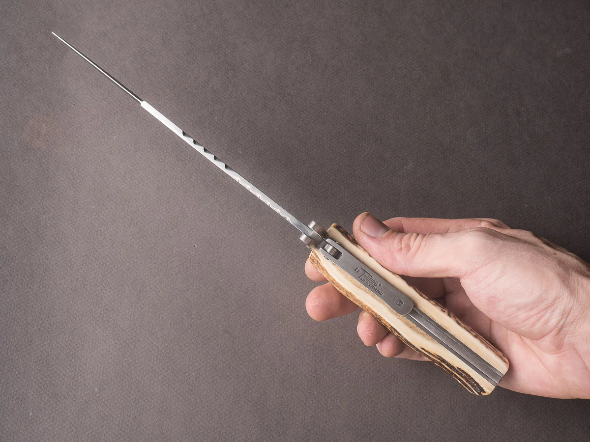 R. Chazeau - Folding Dagger - Le Thiers a la D'Estaing - Buffalo Horn - Image 10