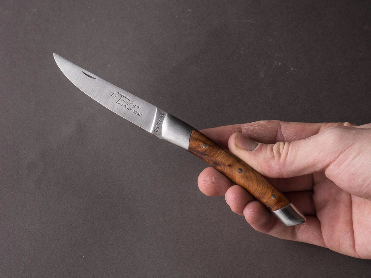 R. Chazeau - Le Thiers Inox - 11cm Folding Knife - Thuya Handle - Image 7