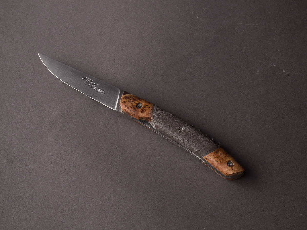 G. Regnaud - Le Thiers - 12cm Folding Knife - Liner Lock - Lava & Juniper Handle w/ Worm - Image 10