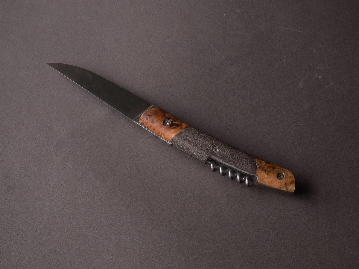 G. Regnaud - Le Thiers - 12cm Folding Knife - Liner Lock - Lava & Juniper Handle w/ Worm - Image 11
