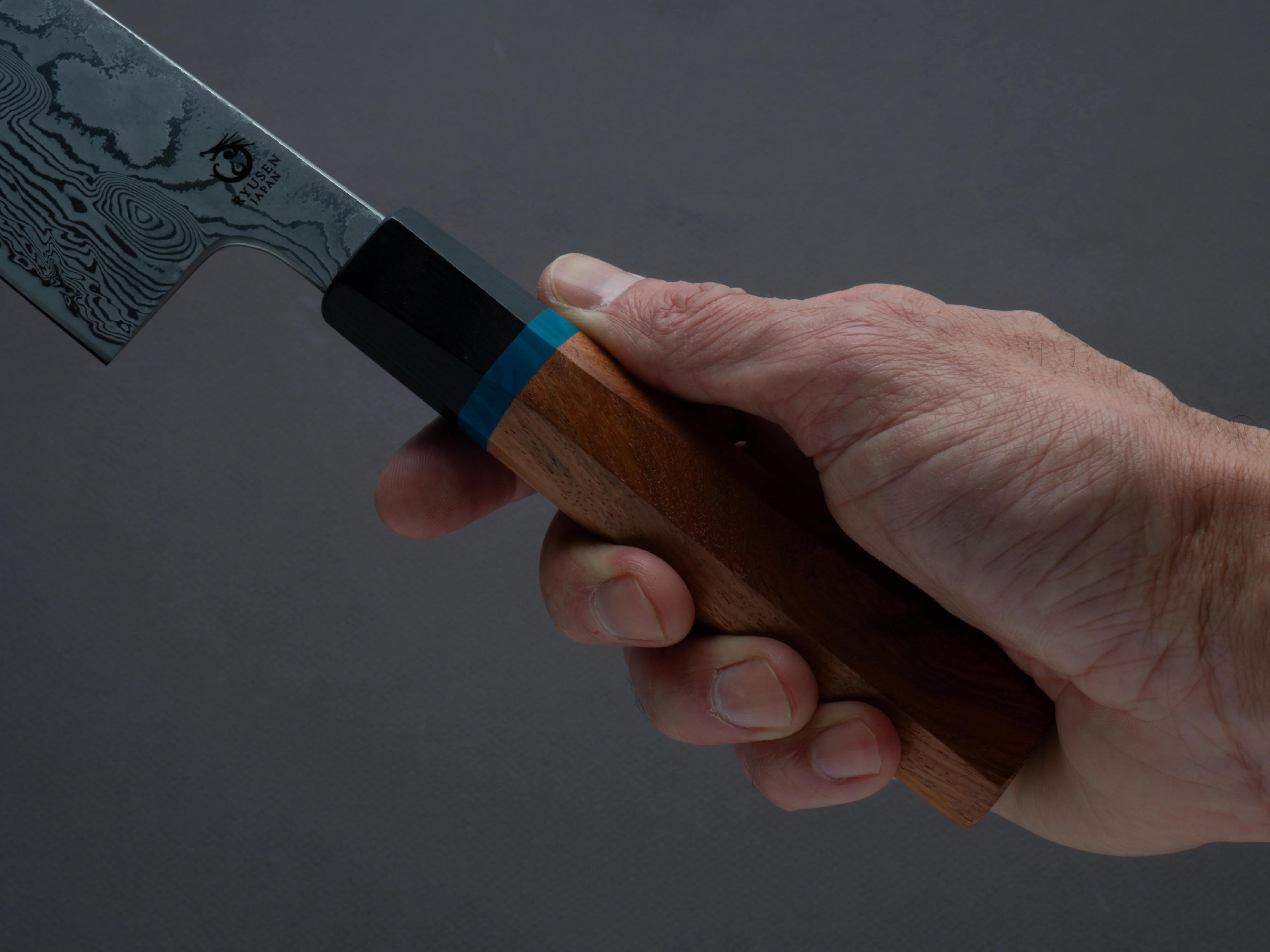 RYUSEN - BONTEN UNRYU KAI - VG10 Damascus - 240mm Gyuto - Quince Handle - Image 5