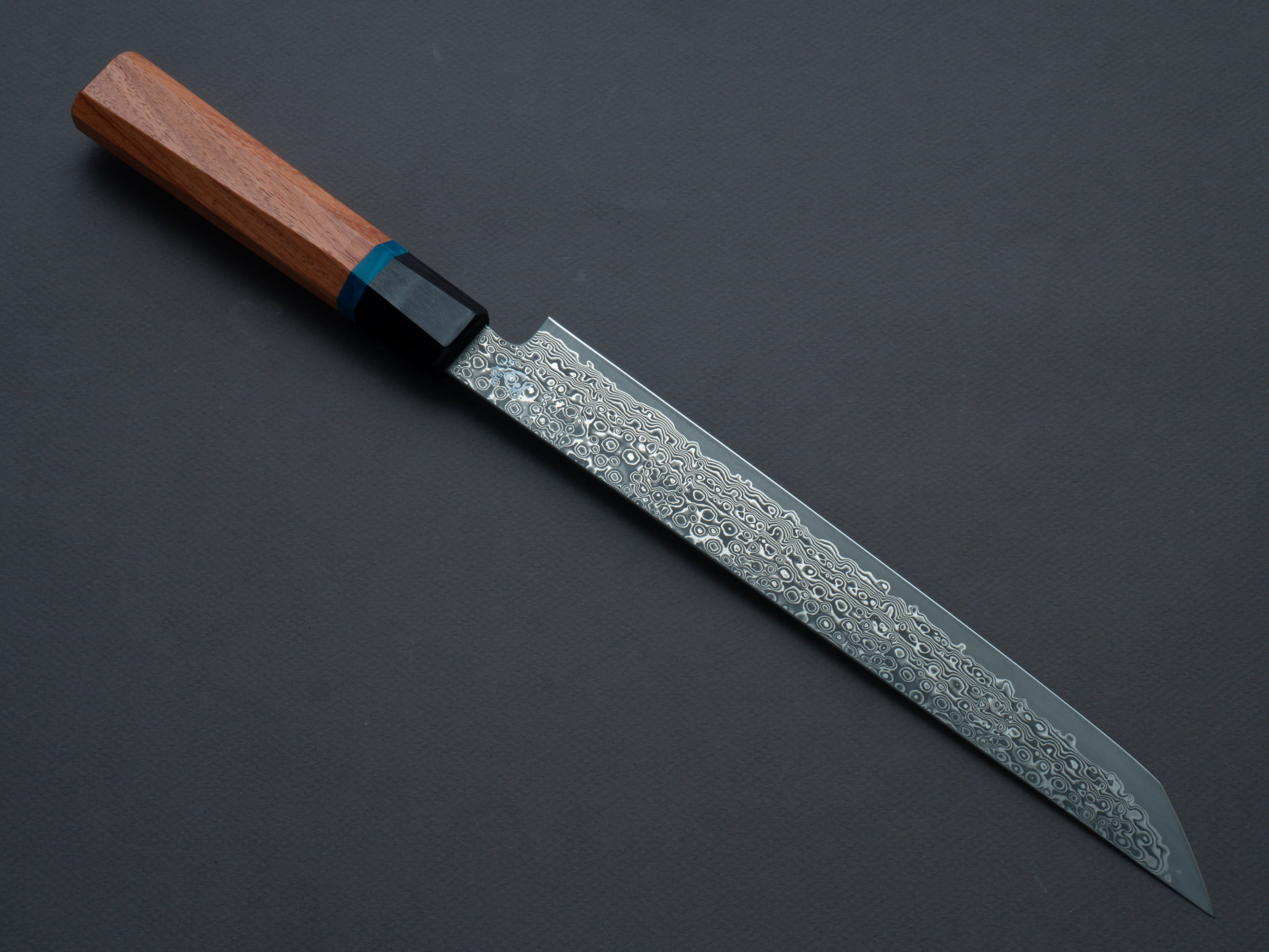 RYUSEN - BONTEN UNRYU KAI - VG10 Damascus - Kengata Sujihiki - 240mm - Quince Handle - Image 2