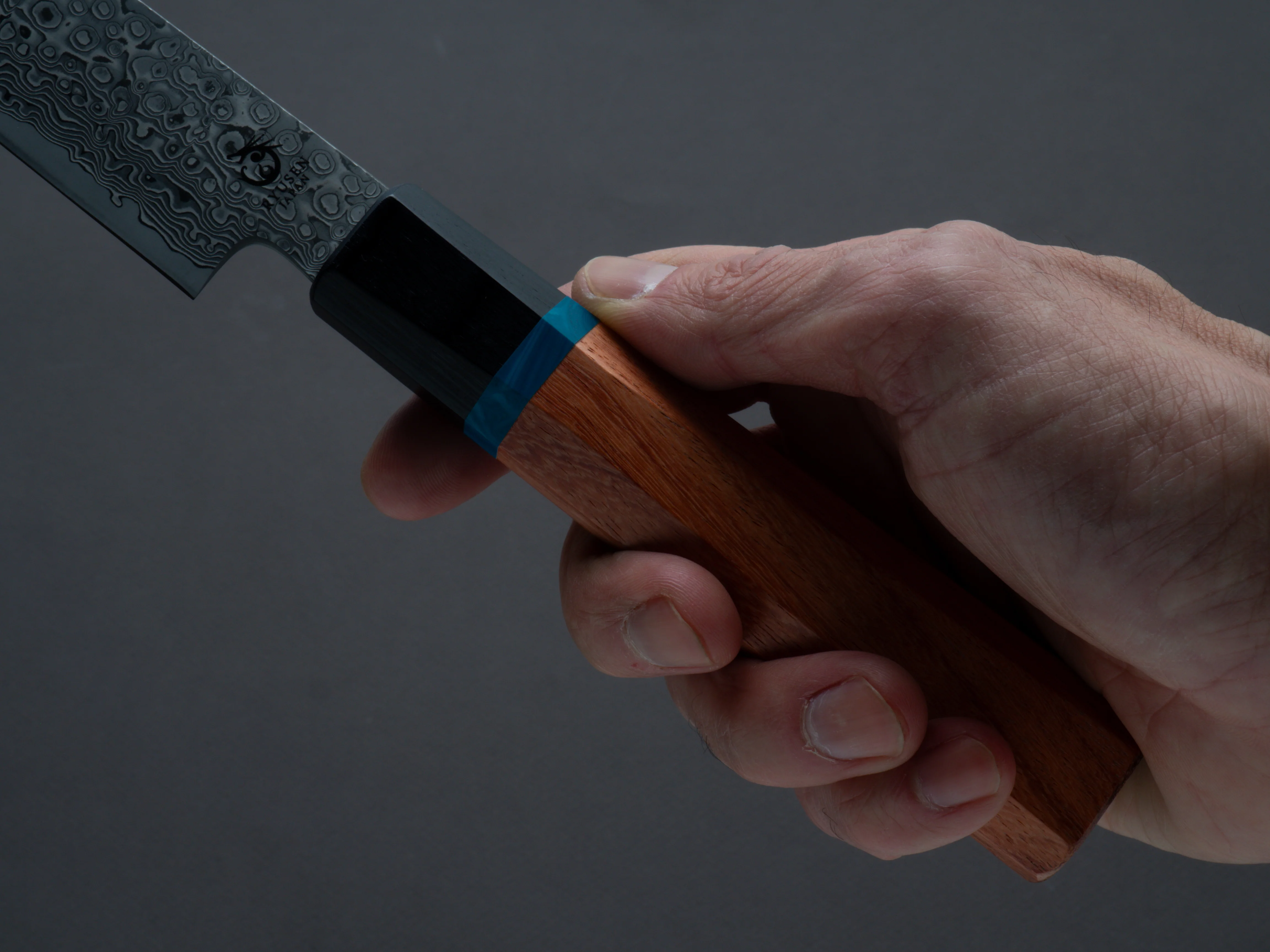RYUSEN - BONTEN UNRYU KAI - VG10 Damascus - Kengata Sujihiki - 240mm - Quince Handle - Image 5