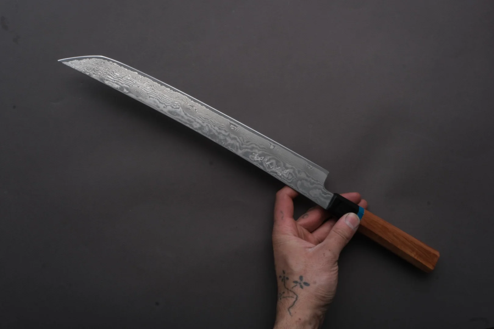 RYUSEN - BONTEN UNRYU KAI - VG10 Damascus - Kengata Sujihiki - 300mm - Quince Handle - Image 2