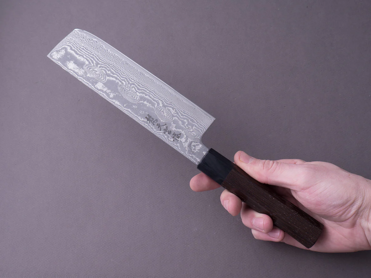 RYUSEN - BONTEN UNRYU WA - VG10 Damascus - 165mm Nakiri - Wenge Handle - Image 5