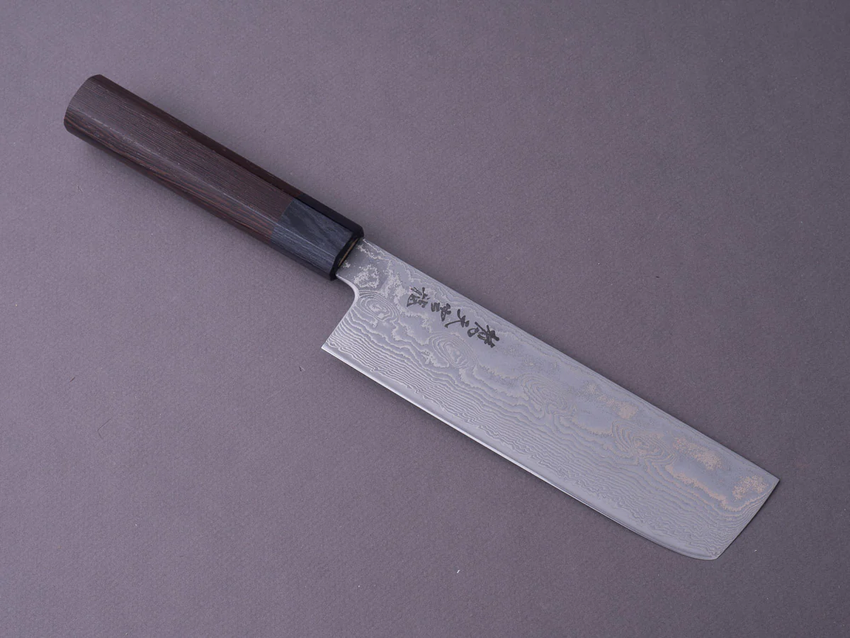 RYUSEN - BONTEN UNRYU WA - VG10 Damascus - 165mm Nakiri - Wenge Handle - Image 9