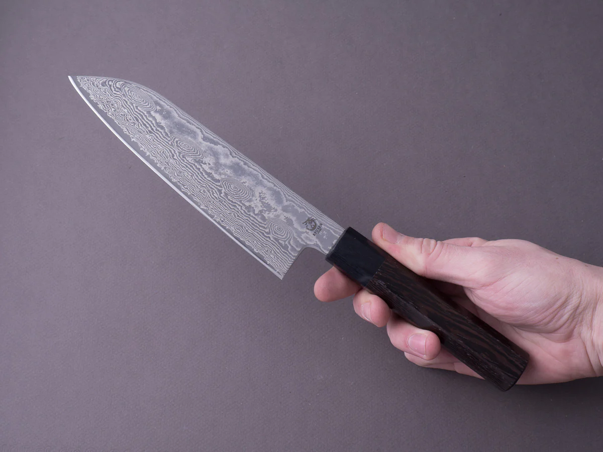 RYUSEN - BONTEN UNRYU WA - VG10 Damascus - 175mm Damascus Santoku - Wenge Handle - Image 3