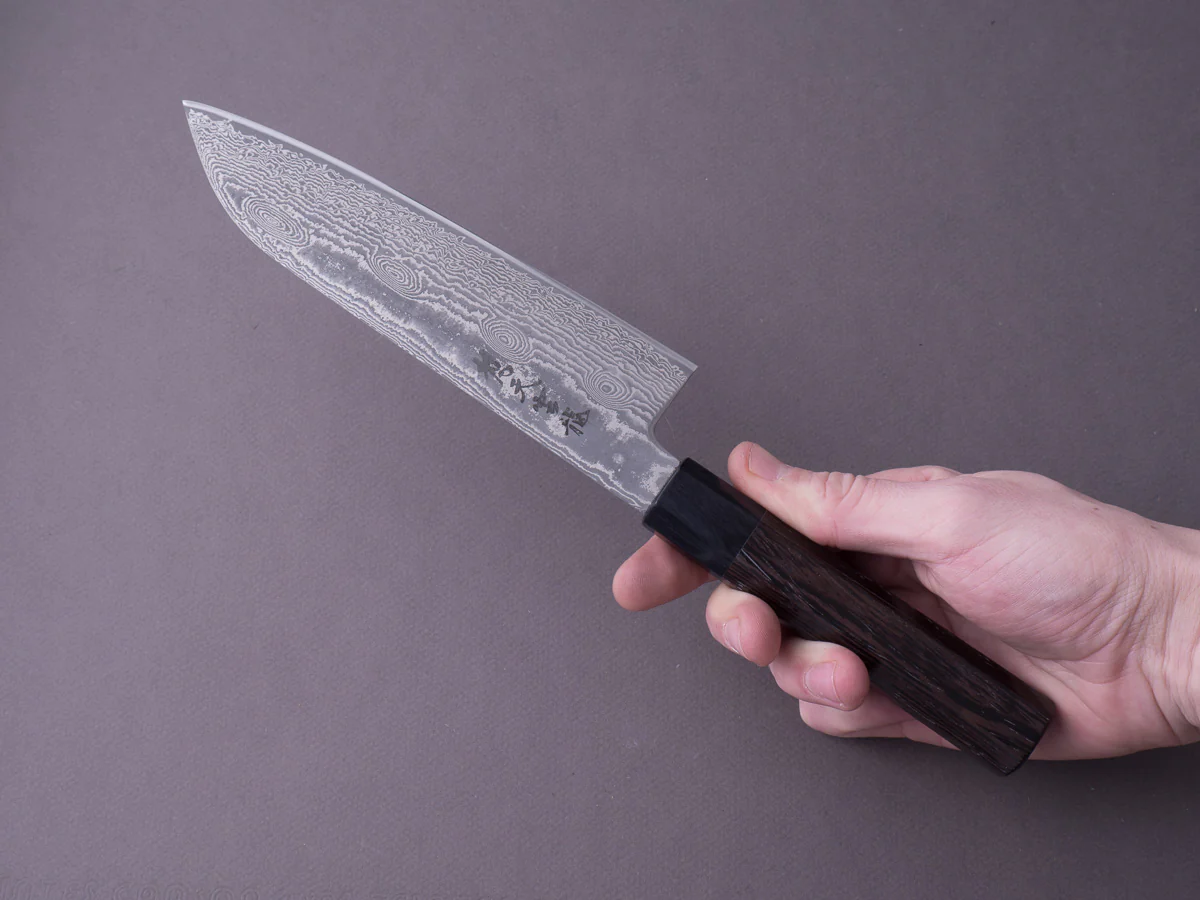 RYUSEN - BONTEN UNRYU WA - VG10 Damascus - 175mm Damascus Santoku - Wenge Handle - Image 4