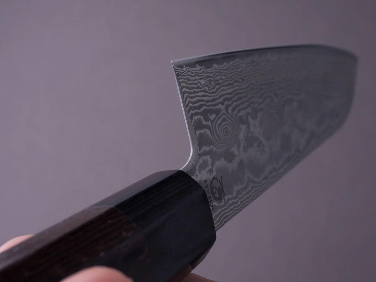 RYUSEN - BONTEN UNRYU WA - VG10 Damascus - 175mm Damascus Santoku - Wenge Handle - Image 7