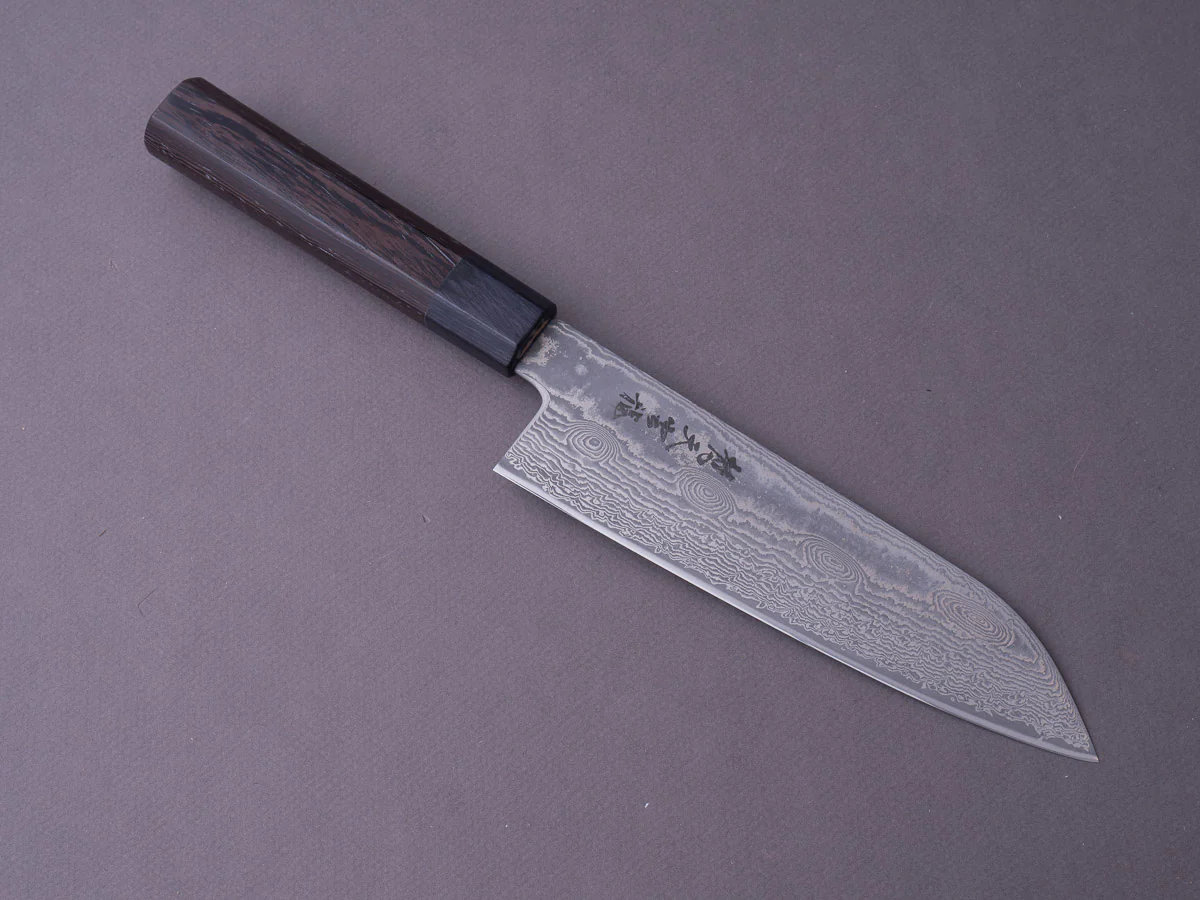 RYUSEN - BONTEN UNRYU WA - VG10 Damascus - 175mm Damascus Santoku - Wenge Handle - Image 8