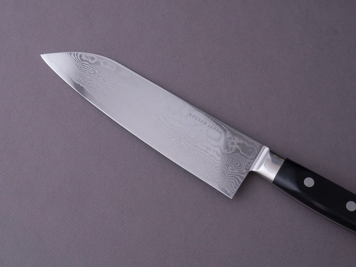 RYUSEN - BONTEN UNRYU - VG10 Damascus - 175mm Santoku - Western Handle - Image 3