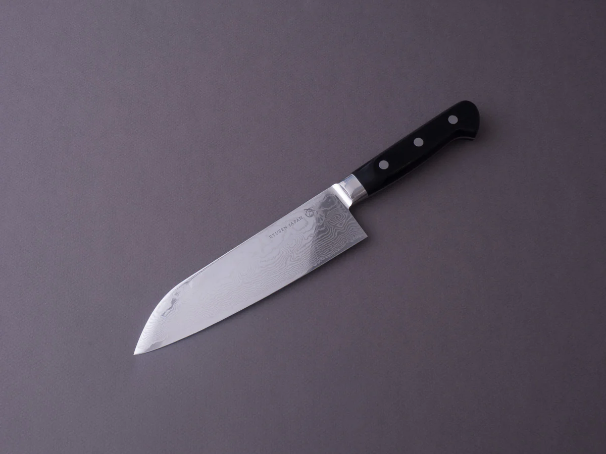 RYUSEN - BONTEN UNRYU - VG10 Damascus - 175mm Santoku - Western Handle - Image 9
