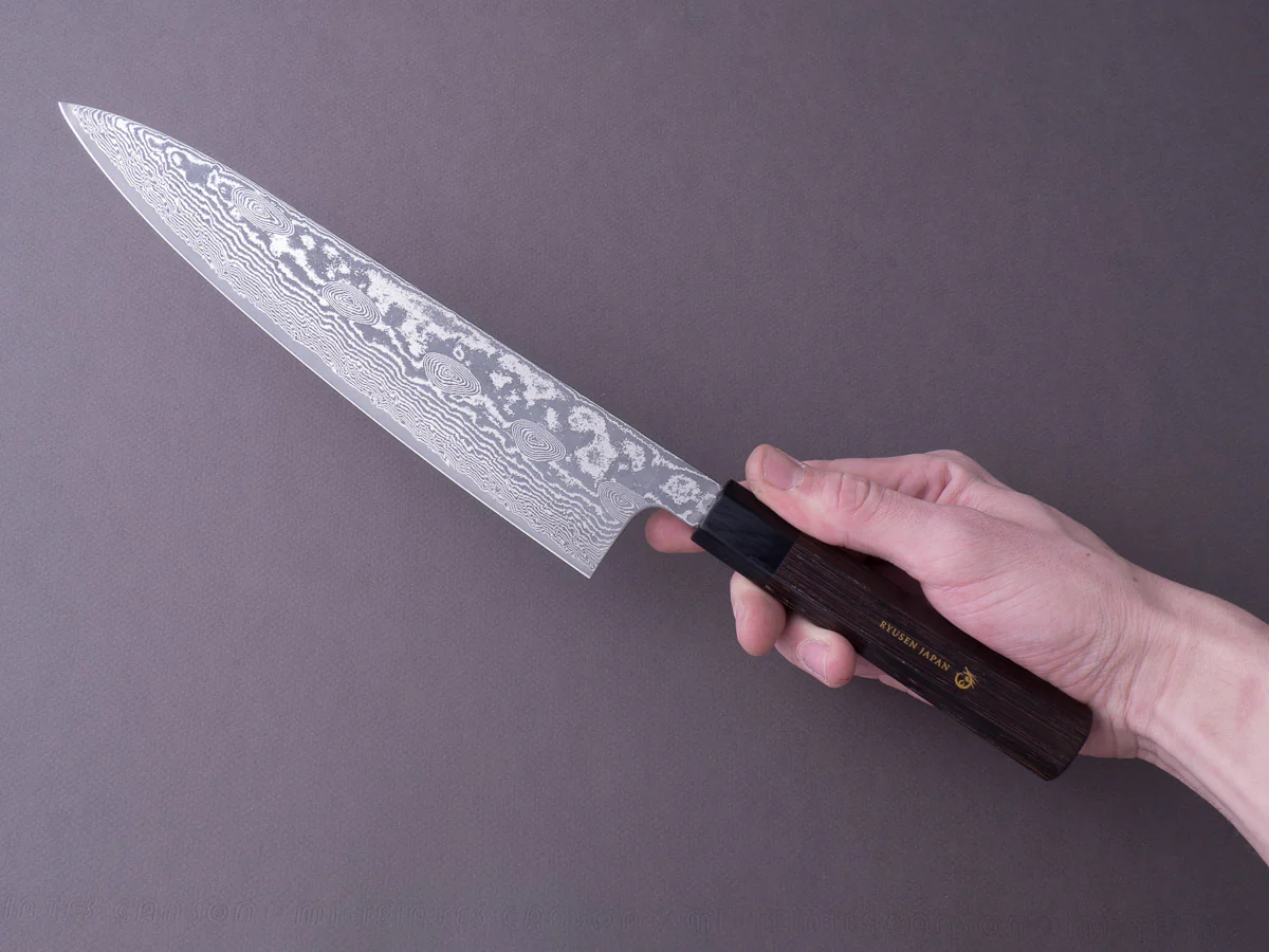 RYUSEN - BONTEN UNRYU WA - VG10 Damascus - 240mm Gyuto - Wenge Handle - Image 7