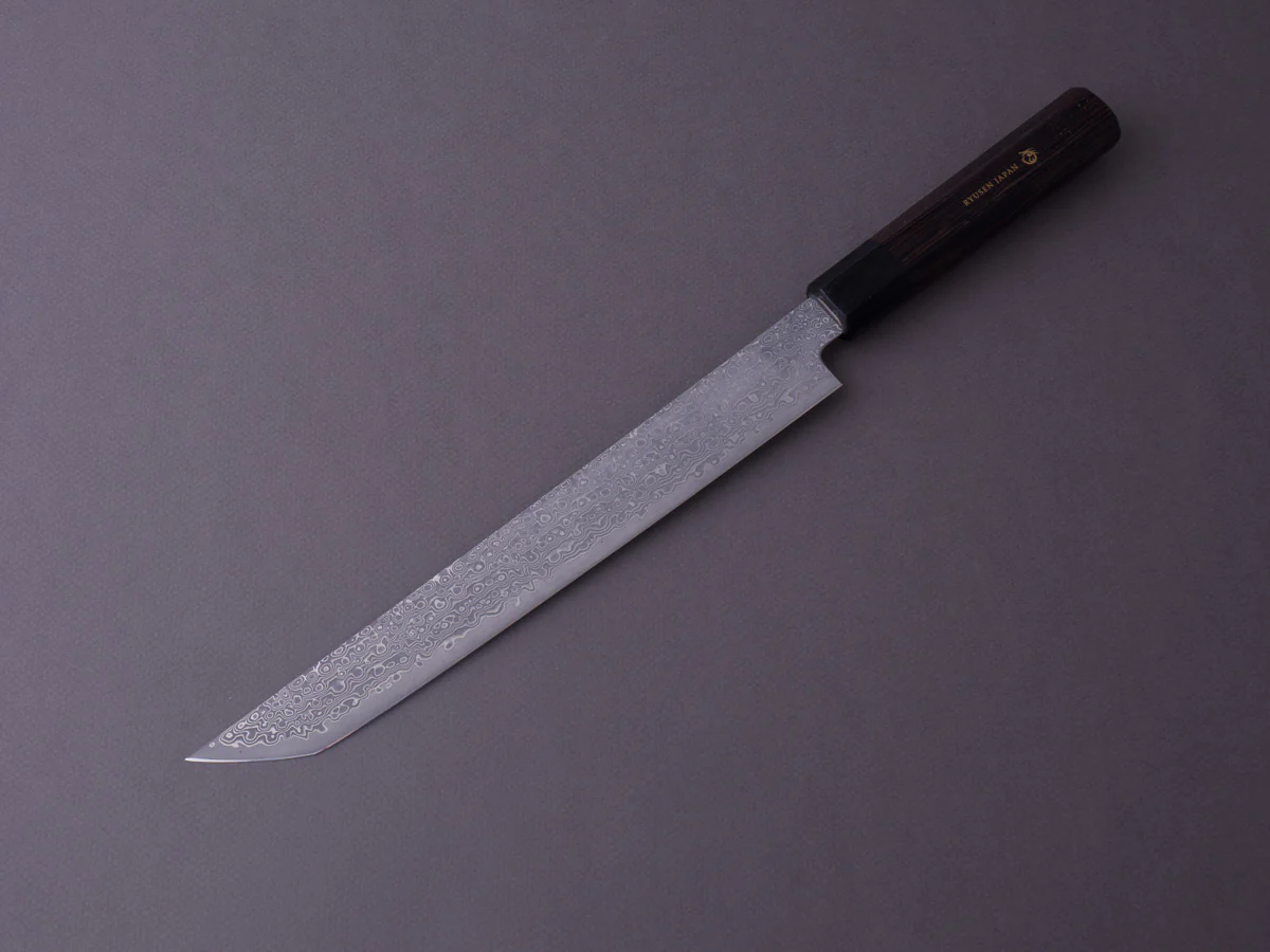RYUSEN - BONTEN UNRYU WA - VG10 Damascus - Kengata Sujihiki - 240mm - Wenge Handle - Image 11