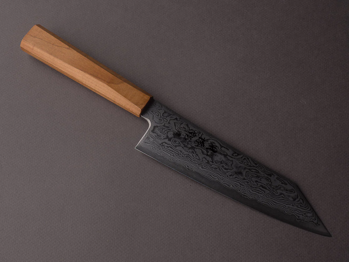 RYUSEN - FUKAKURYU - ATS314 Damascus - 170mm Kiritsuke Santoku - Mono Curly Maple Handle