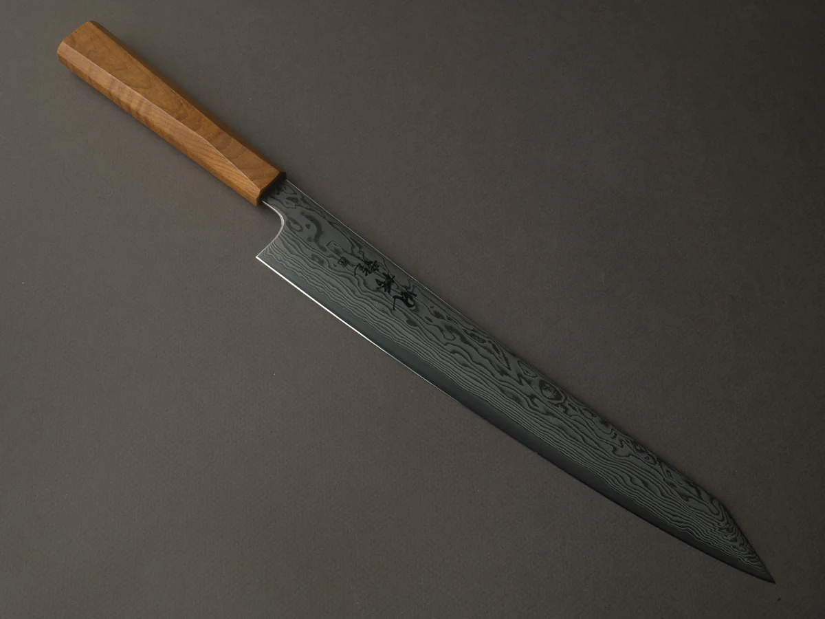 RYUSEN - FUKAKURYU - ATS314 - Damascus - Sujihiki - 270mm - Mono Curly Maple Handle