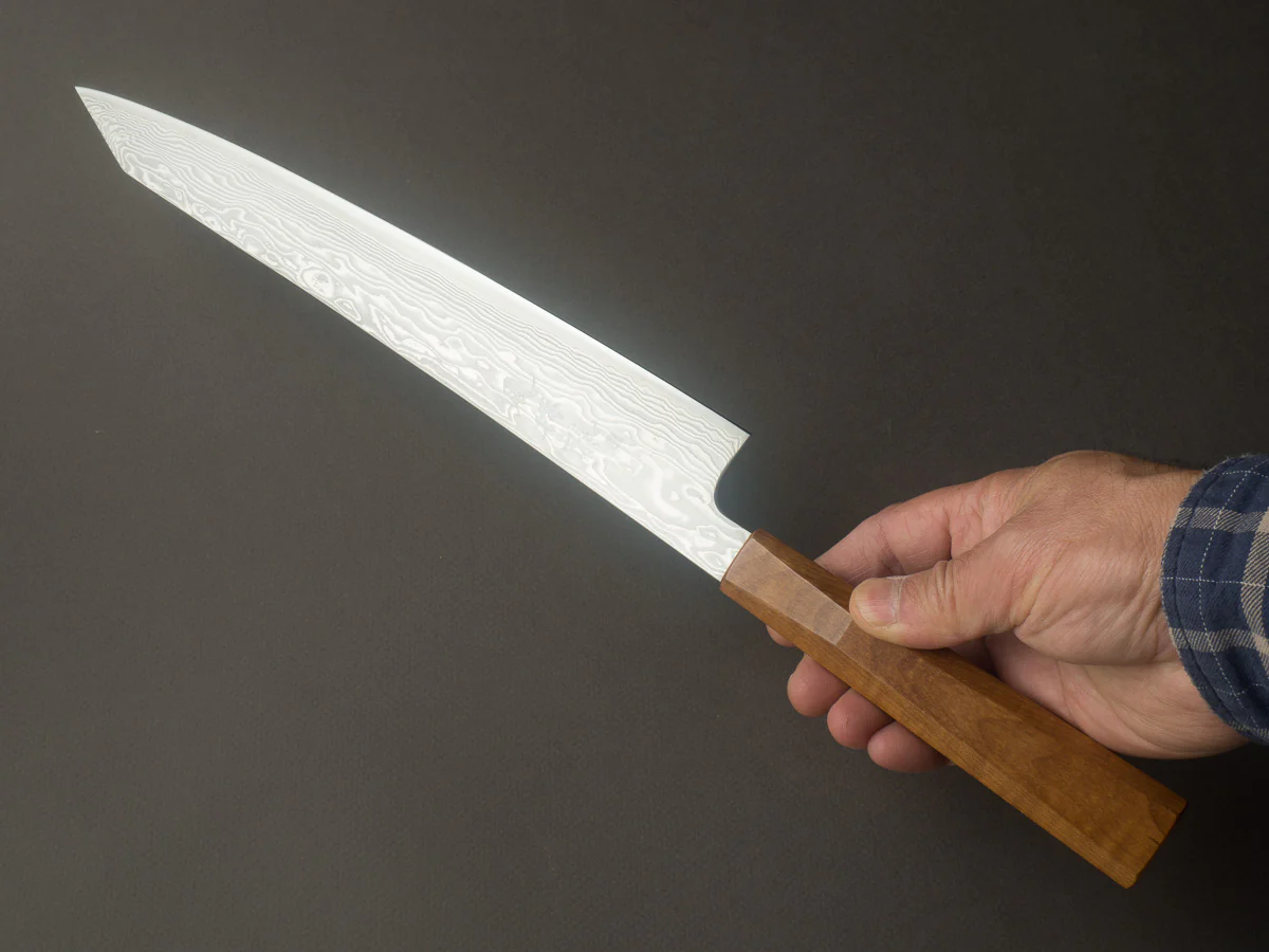RYUSEN - FUKAKURYU - ATS314 - Damascus - Sujihiki - 270mm - Mono Curly Maple Handle - Image 5