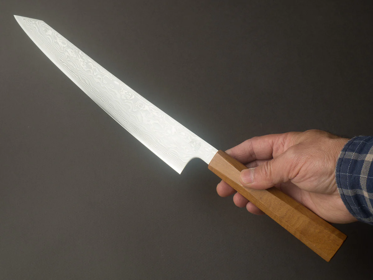 RYUSEN - FUKAKURYU - ATS314 - Damascus - Sujihiki - 270mm - Mono Curly Maple Handle - Image 6