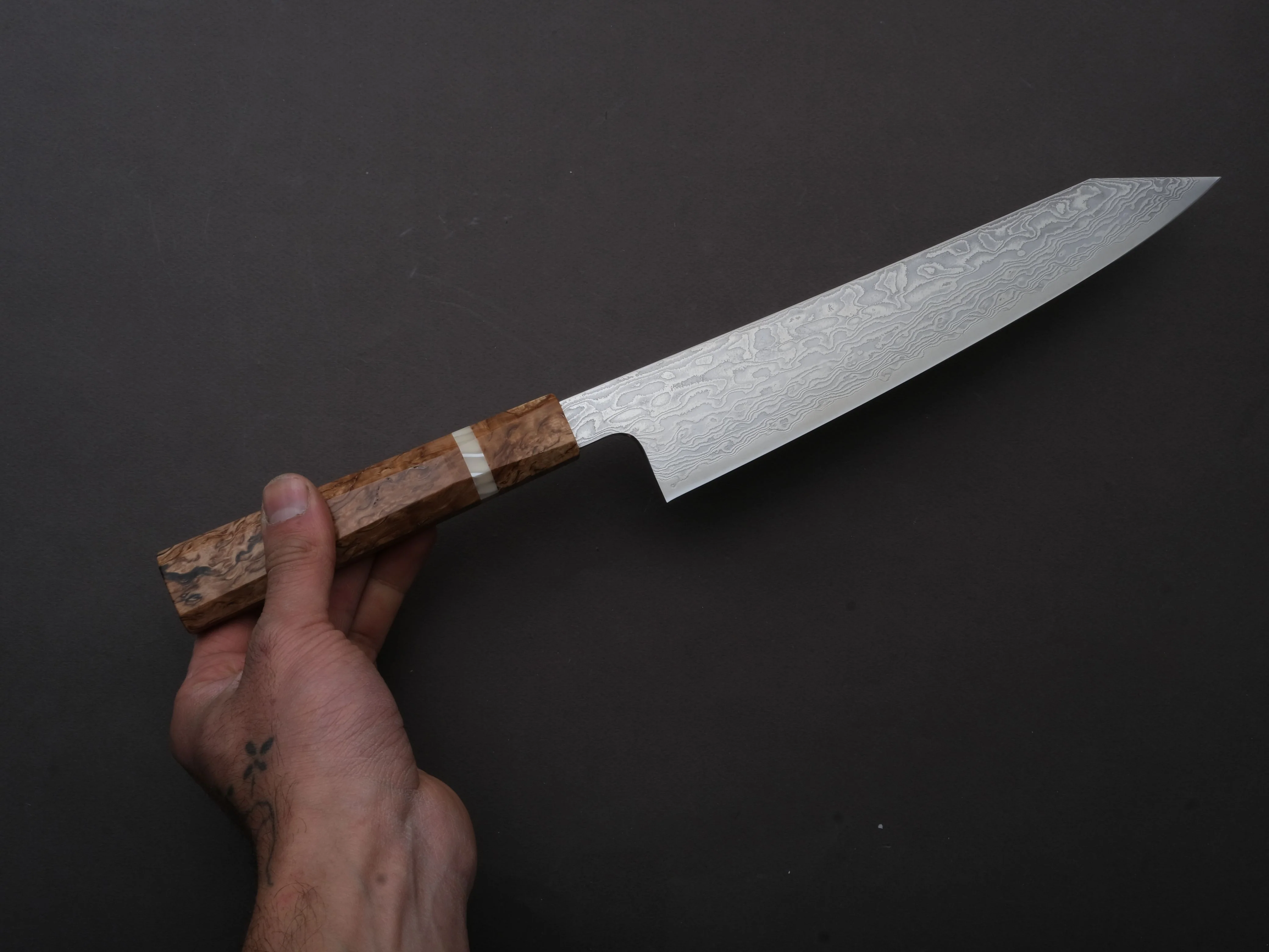 Ryusen - FUKAKURYU KAI - ATS314 - Damascus - Gyuto - 240mm - Birch Handle - Image 3