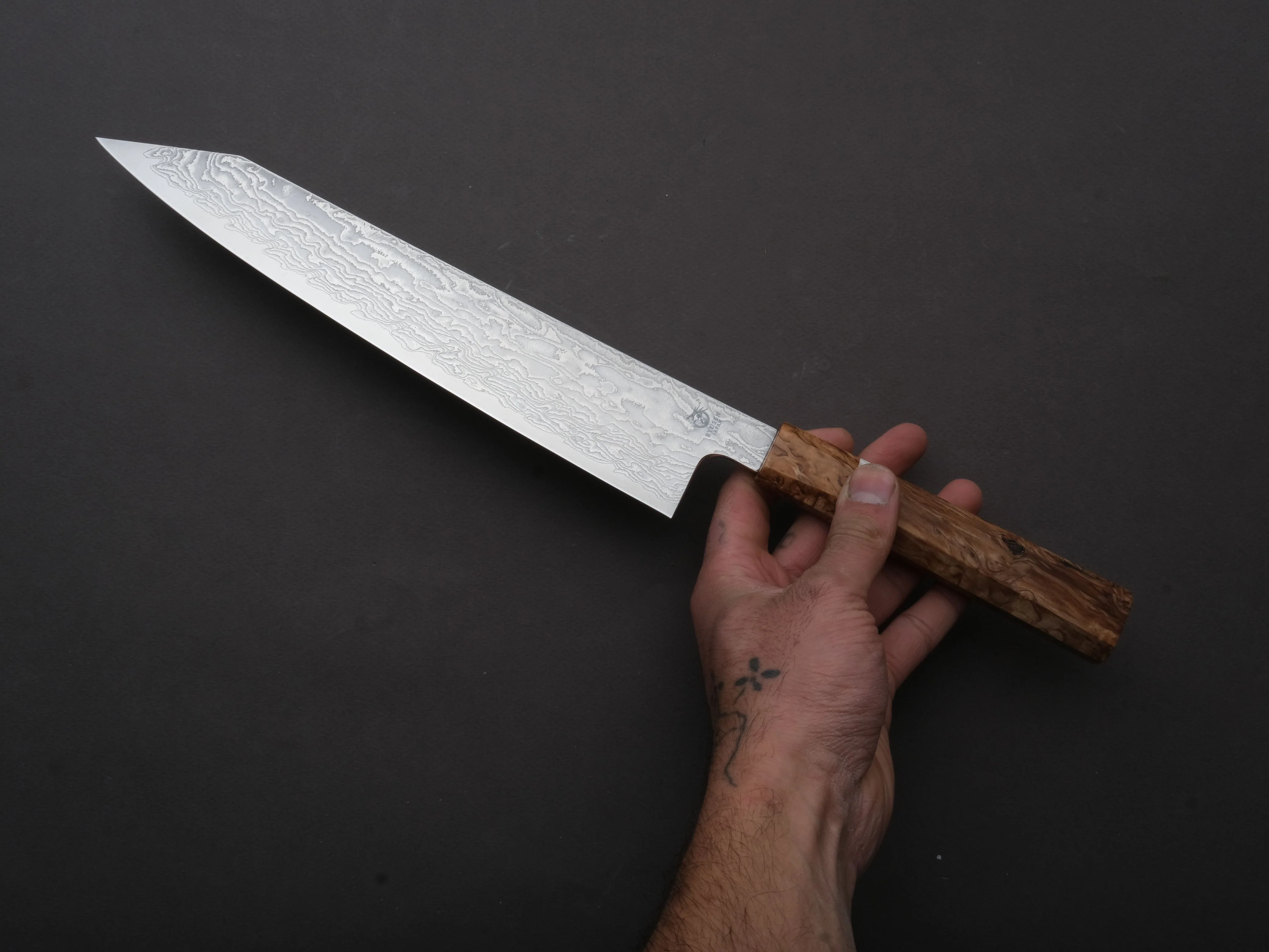 Ryusen - FUKAKURYU KAI - ATS314 - Damascus - Gyuto - 240mm - Birch Handle - Image 4