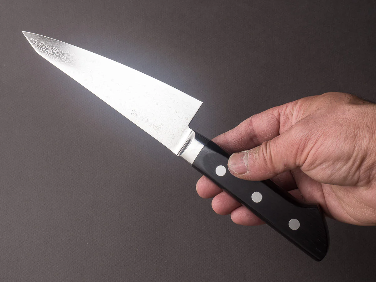 Ryusen Hamono - Bontenunryu - VG10 Damascus - 150mm Honesuki Kaku - Western Handle - Image 5