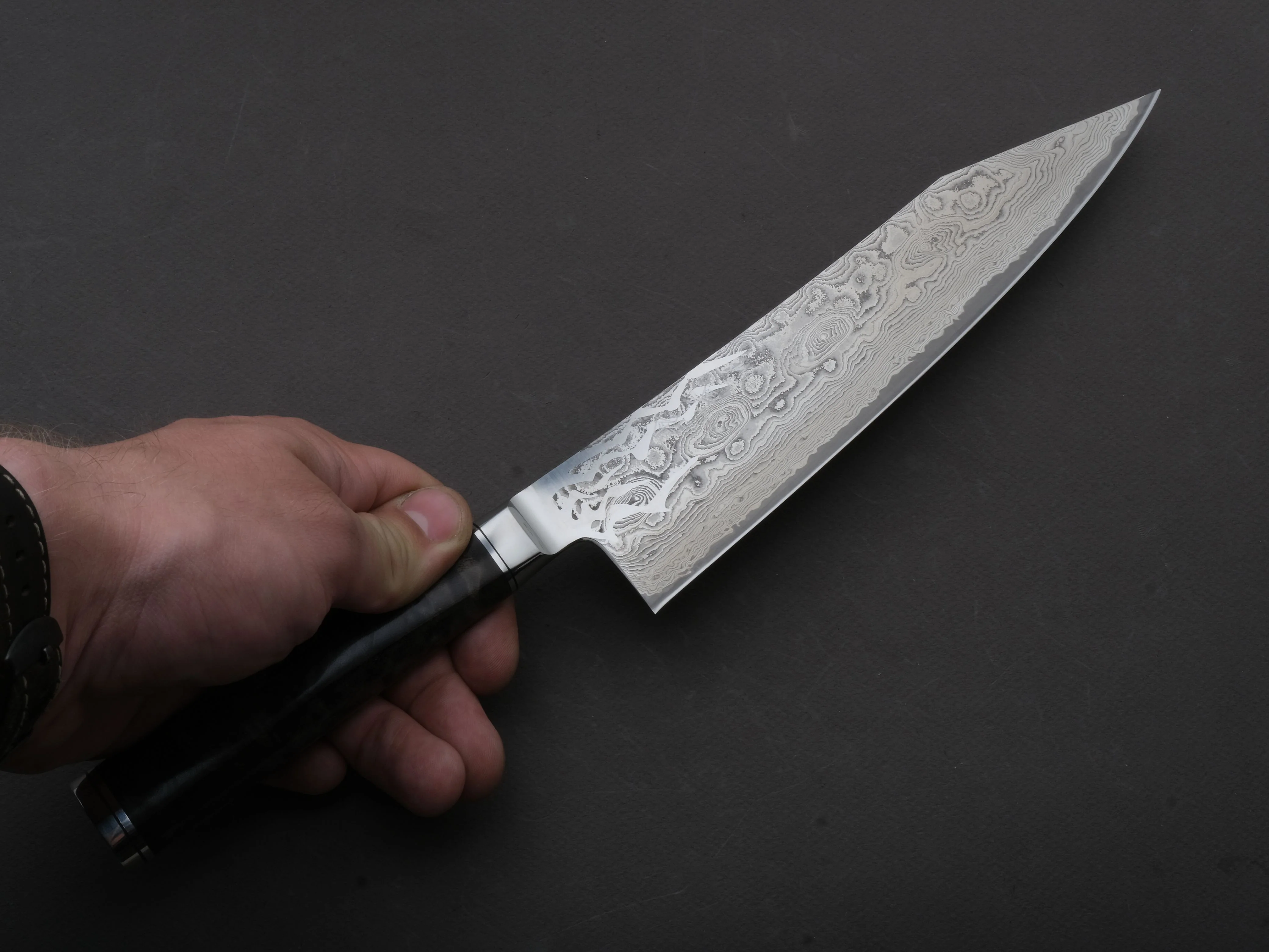 Ryusen - OUKOKURYU MT - SG2 - Damascus - Gyuto - 210mm - Poplar Hybrid Handle - Image 3