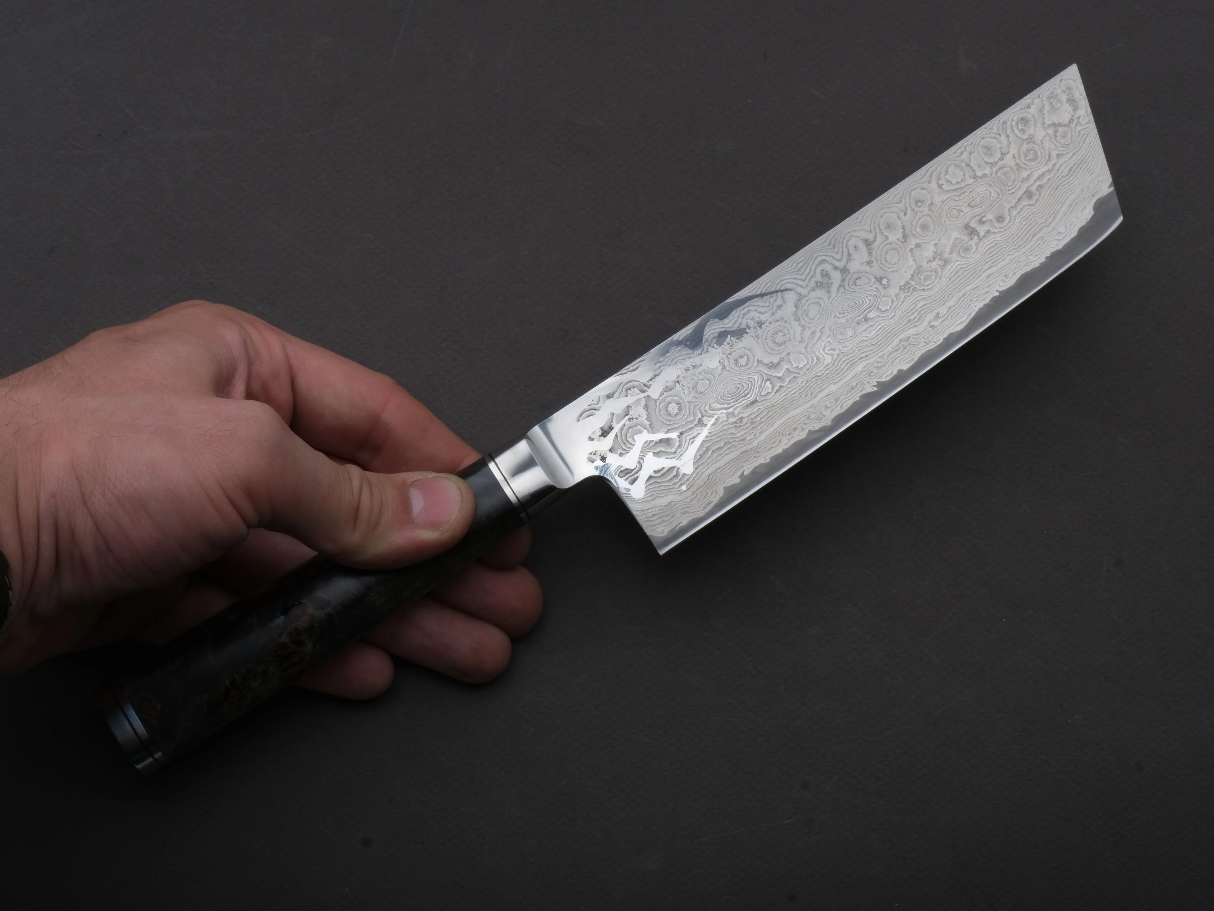 Ryusen - OUKOKURYU MT - SG2 - Damascus - Nakiri - 155mm - Poplar Hybrid Handle - Image 3