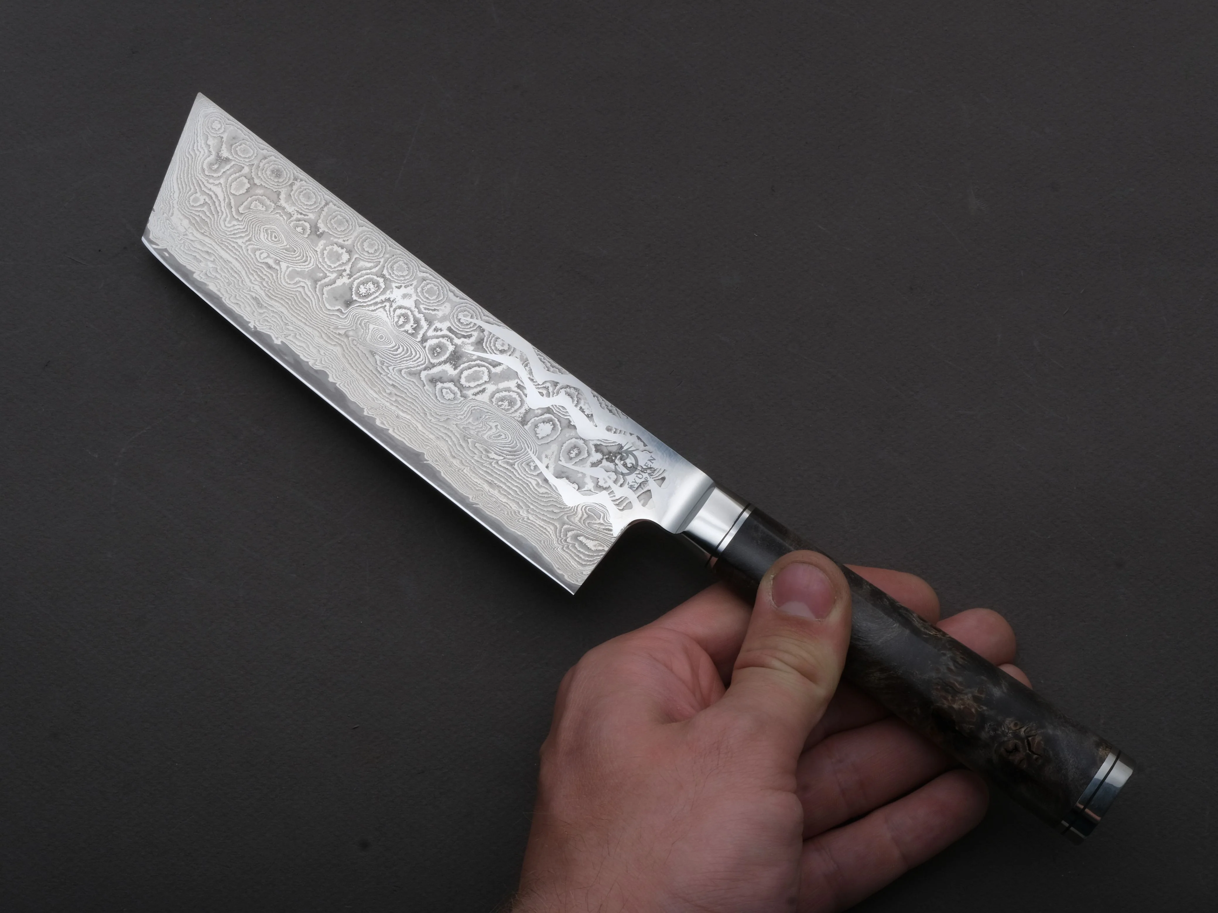 Ryusen - OUKOKURYU MT - SG2 - Damascus - Nakiri - 155mm - Poplar Hybrid Handle - Image 4