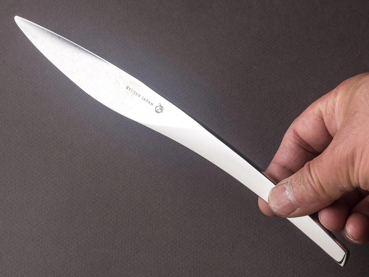 Ryusen - Graceline - Single Bevel Steak Knife - Damascus Table Knife - Single Bevel - SK08 - Image 6