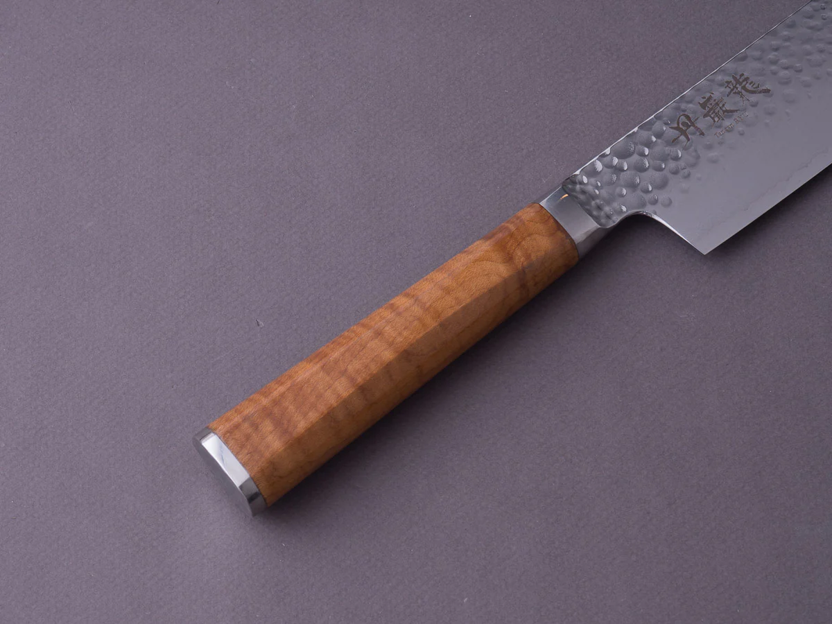 RYUSEN - TANGANRYU - VG10 Tsuchime Damascus - 160mm Nakiri - Maple Hybrid Handle - Image 3