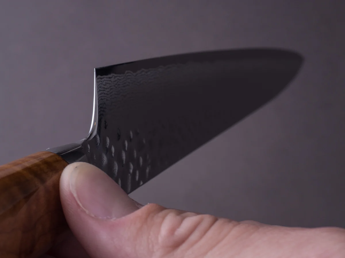 RYUSEN - TANGANRYU - VG10 - Tsuchime Damascus - Sujihiki - 240mm - Maple Hybrid Handle - Image 10