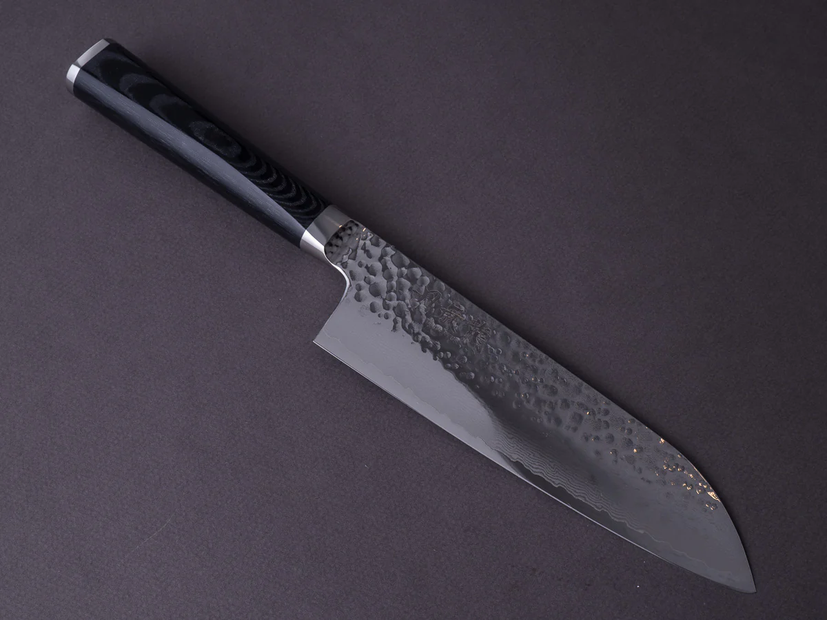 RYUSEN - TANGANRYU - VG10 - Tsuchime Damascus - Santoku - 170mm - Micarta Hybrid Handle