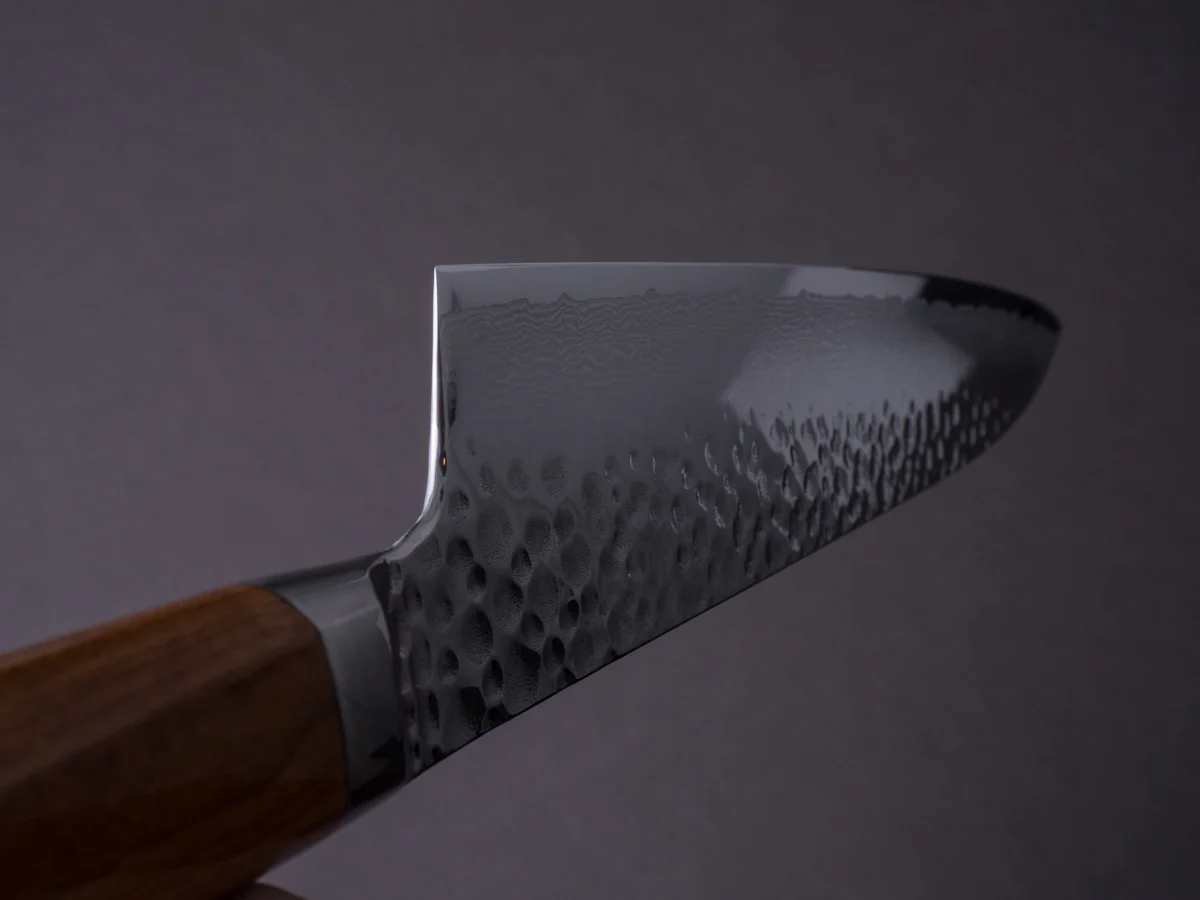 RYUSEN - TANGANRYU - VG10 Tsuchime Damascus - 210mm Gyuto - Maple Hybrid Handle - Image 10