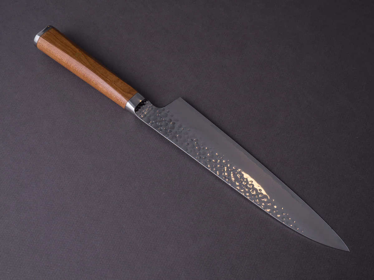 RYUSEN - TANGANRYU - VG10 Tsuchime Damascus - 210mm Gyuto - Maple Hybrid Handle - Image 2