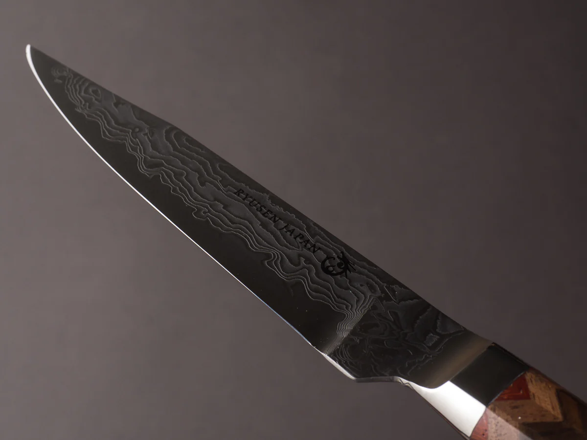 Ryusen - YOSEGI SK06 Yabane Special - SG2 Damascus - 100mm Utility - 8 Wood Handle - Image 11